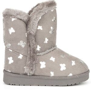 *NEW* Olivia Miller girl gray W / silver butterfly boots girls size 3
